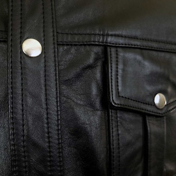 Kookie Leather Vest 2 Pocket Snaps - Picture 6 of 14